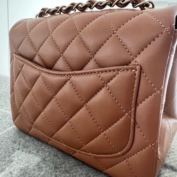 SOLD!!! CHANEL CARAMEL MINI SQUARE CLASSIC FLAP. - Picture 10 of 10